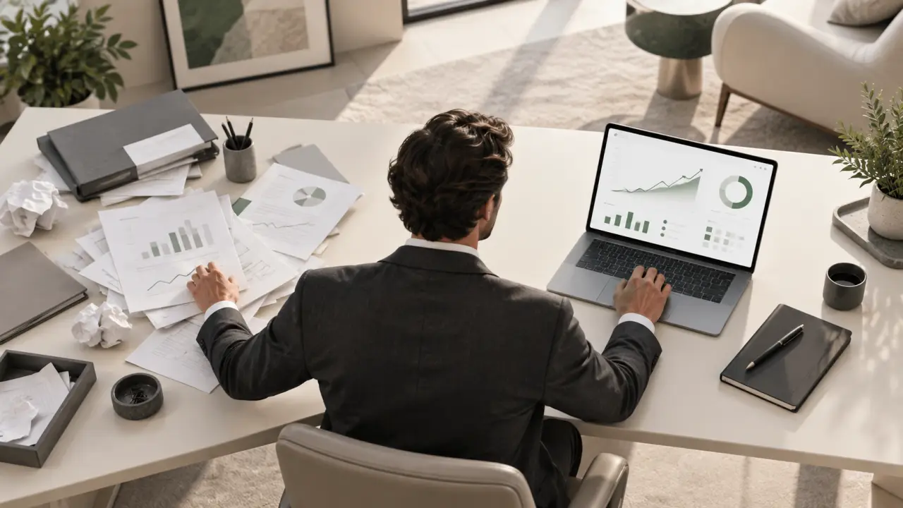 Dirigeant analysant des indicateurs de performance pour piloter son entreprise