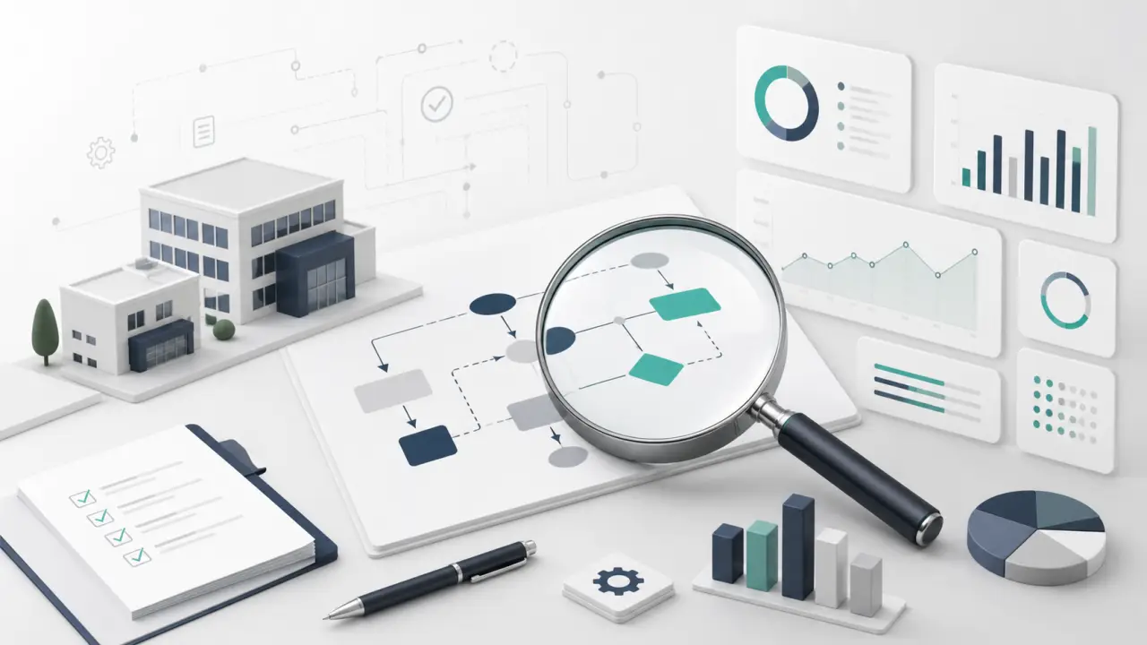 Illustration premium d'un audit de processus en PME