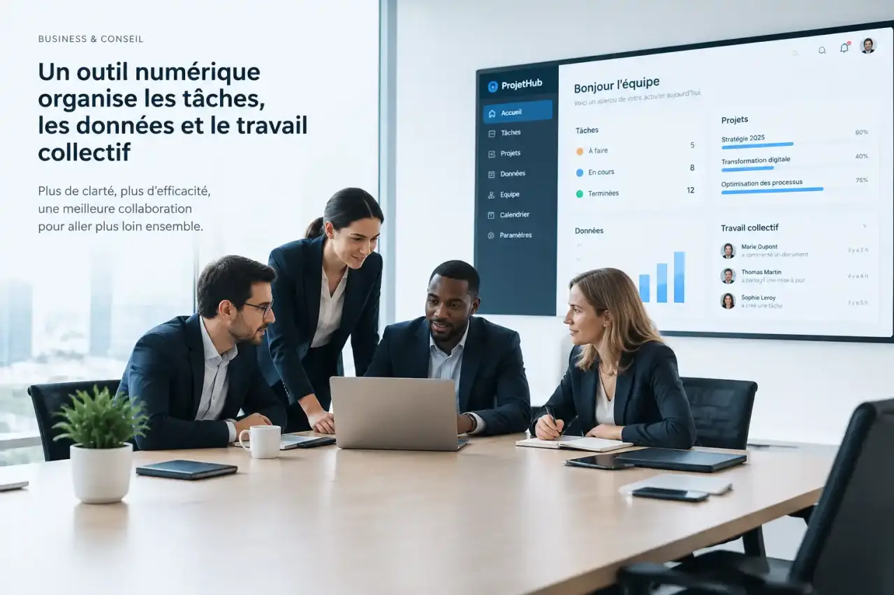 Un outil numérique organise les tâches, les données et le travail collectif